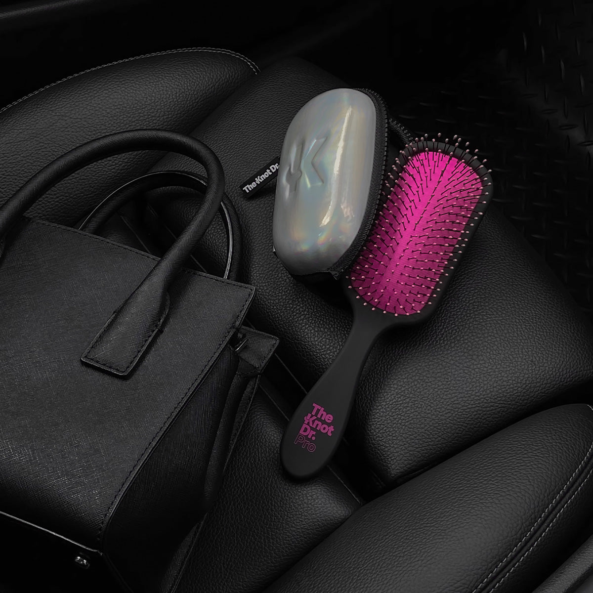 The Pink Pro Hairbrush with Holographic Headcase - The Knot Dr.