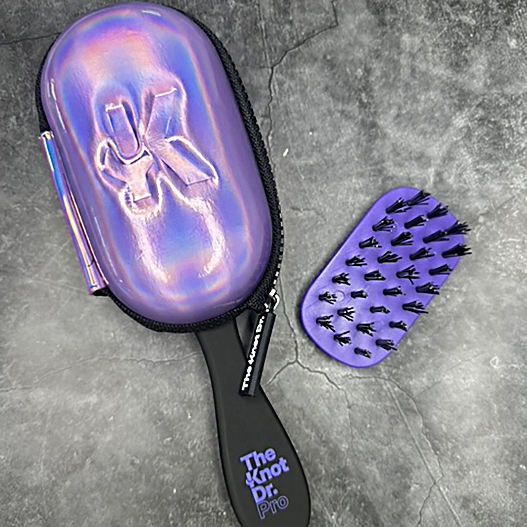 The Purple Pro Hairbrush with Holographic Headcase - The Knot Dr.