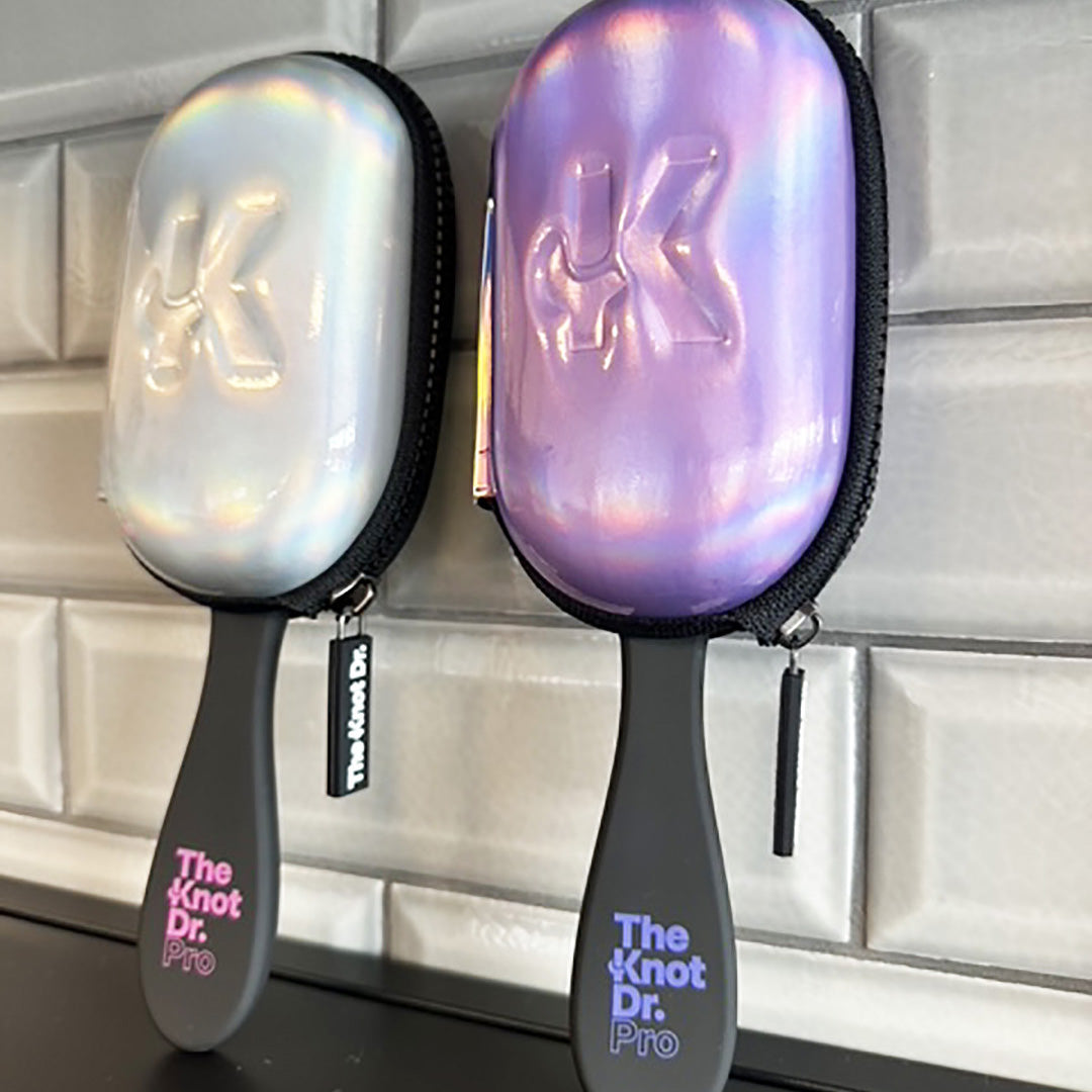 The Purple Pro Hairbrush with Holographic Headcase - The Knot Dr.