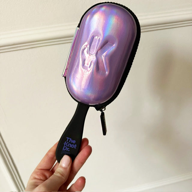 The Purple Pro Hairbrush with Holographic Headcase - The Knot Dr.