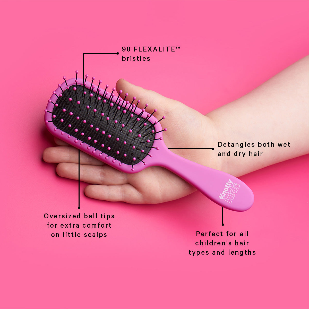 Pink Knotty Kids® Hairbrush - The Knot Dr.