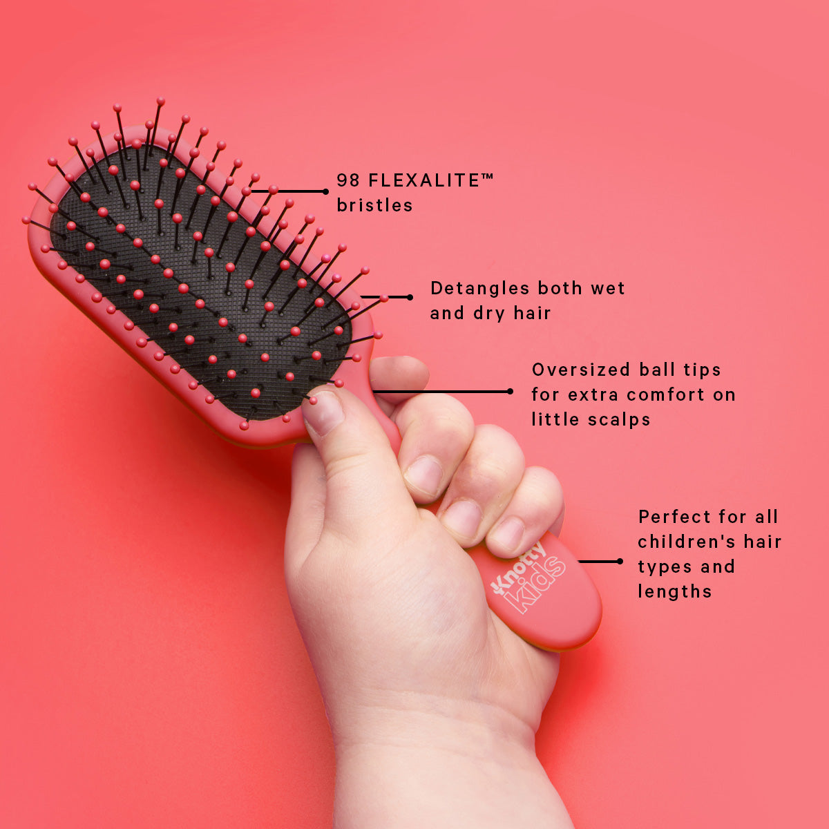 Red Knotty Kids® Hairbrush - The Knot Dr.