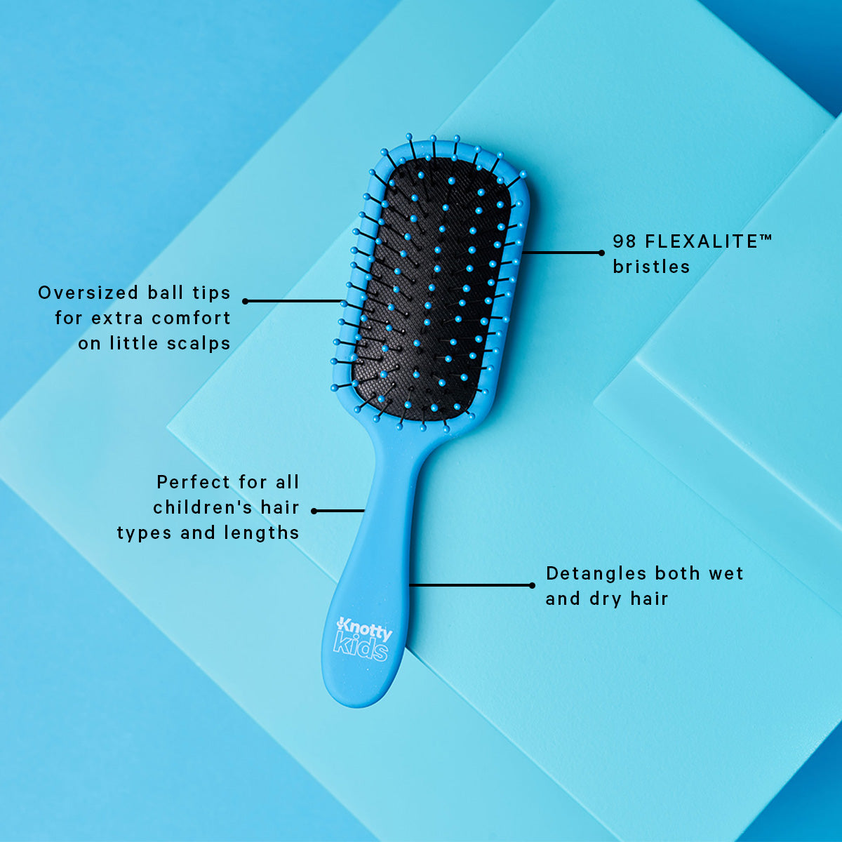 Blue Knotty Kids® Hairbrush - The Knot Dr.