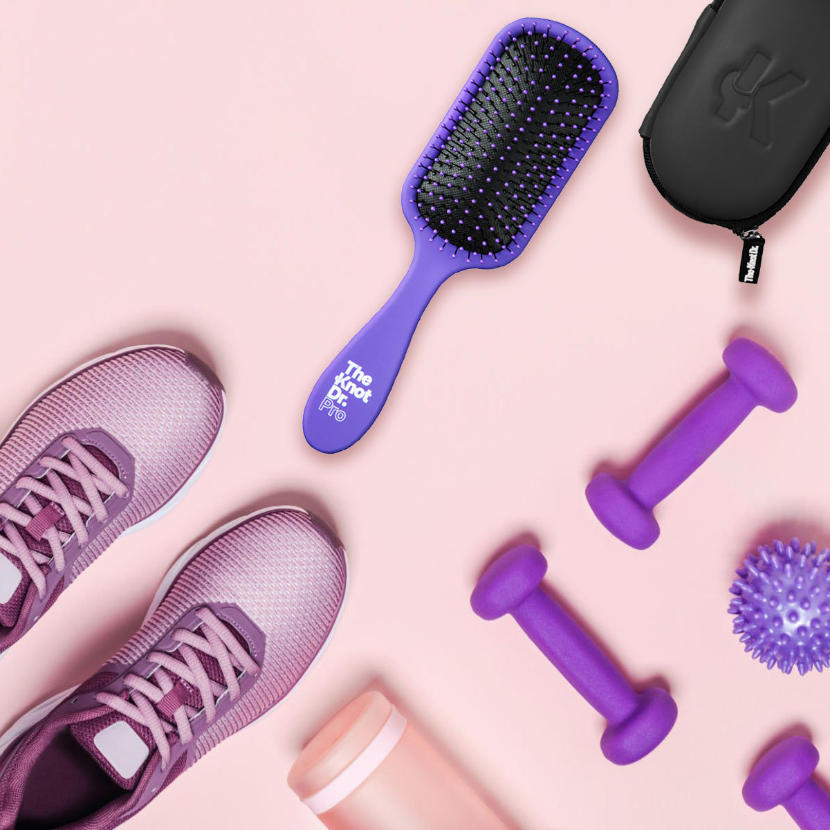 Purple Pro Brite Hairbrush - The Knot Dr.