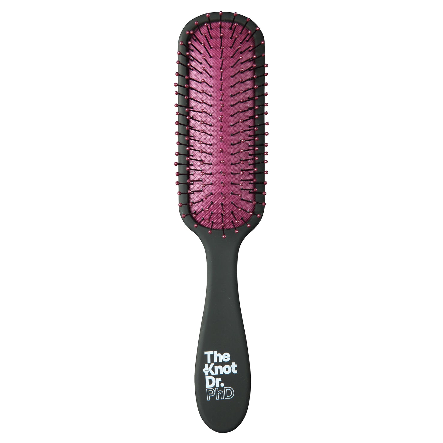 Slimline black detangling brush with pink pad