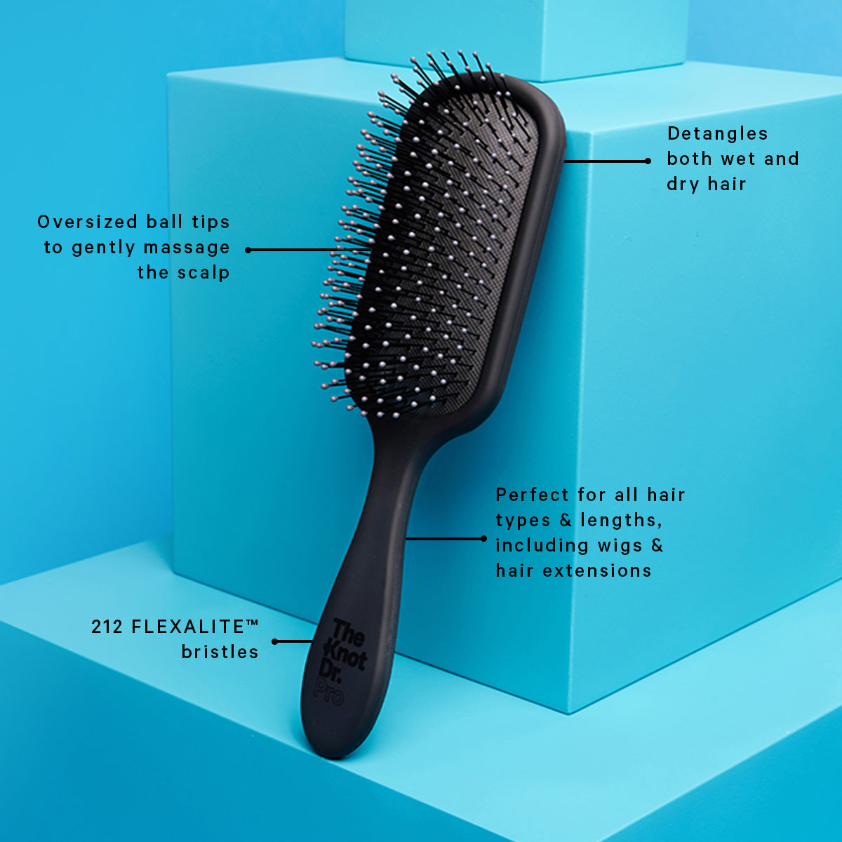 The Pro Black Hairbrush - The Knot Dr.
