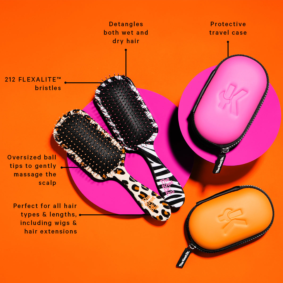 The Leopard Patterned Pro Hairbrush with Headcase - The Knot Dr.