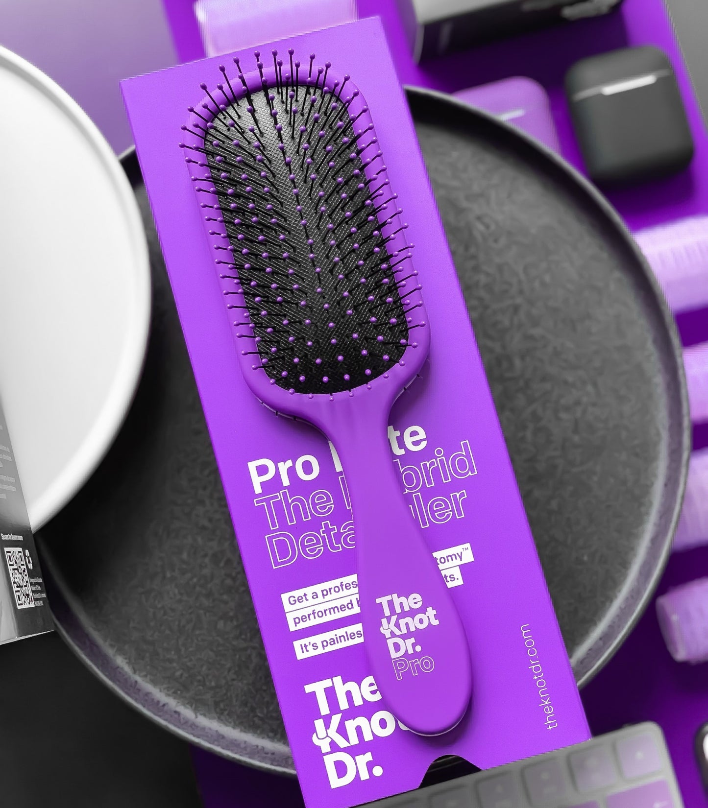 Purple Pro Brite Hairbrush - The Knot Dr.