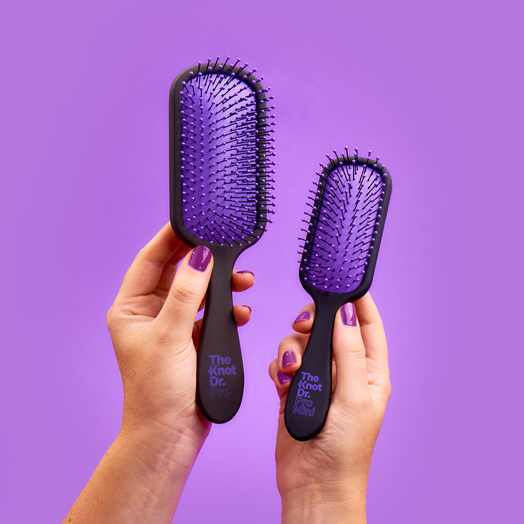 Purple Pro Mini Hairbrush - The Knot Dr.