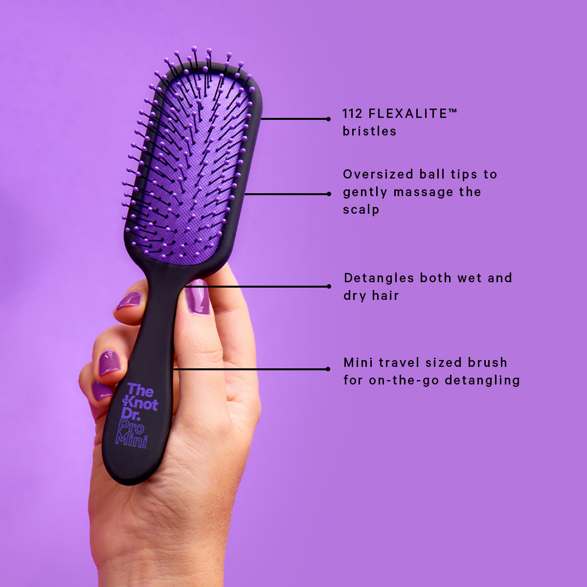 Blue Pro Mini Hairbrush - The Knot Dr.