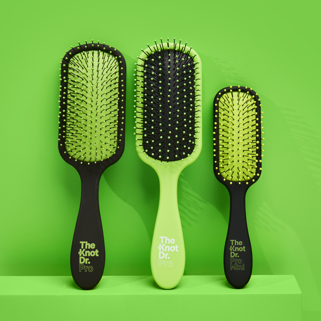 Green Pro Mini Hairbrush - The Knot Dr.