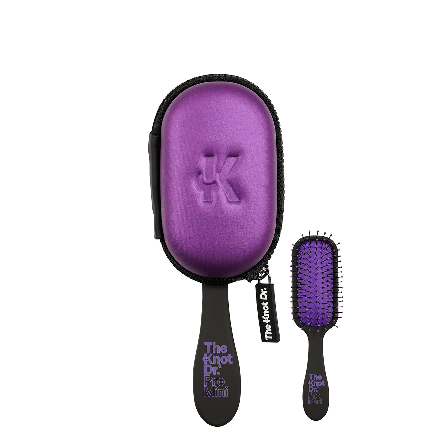 The Purple Pro Mini Hairbrush with Headcase - The Knot Dr.