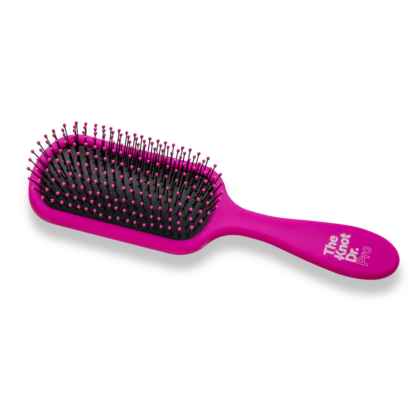 Fuchsia pink detangling hairbrush flat