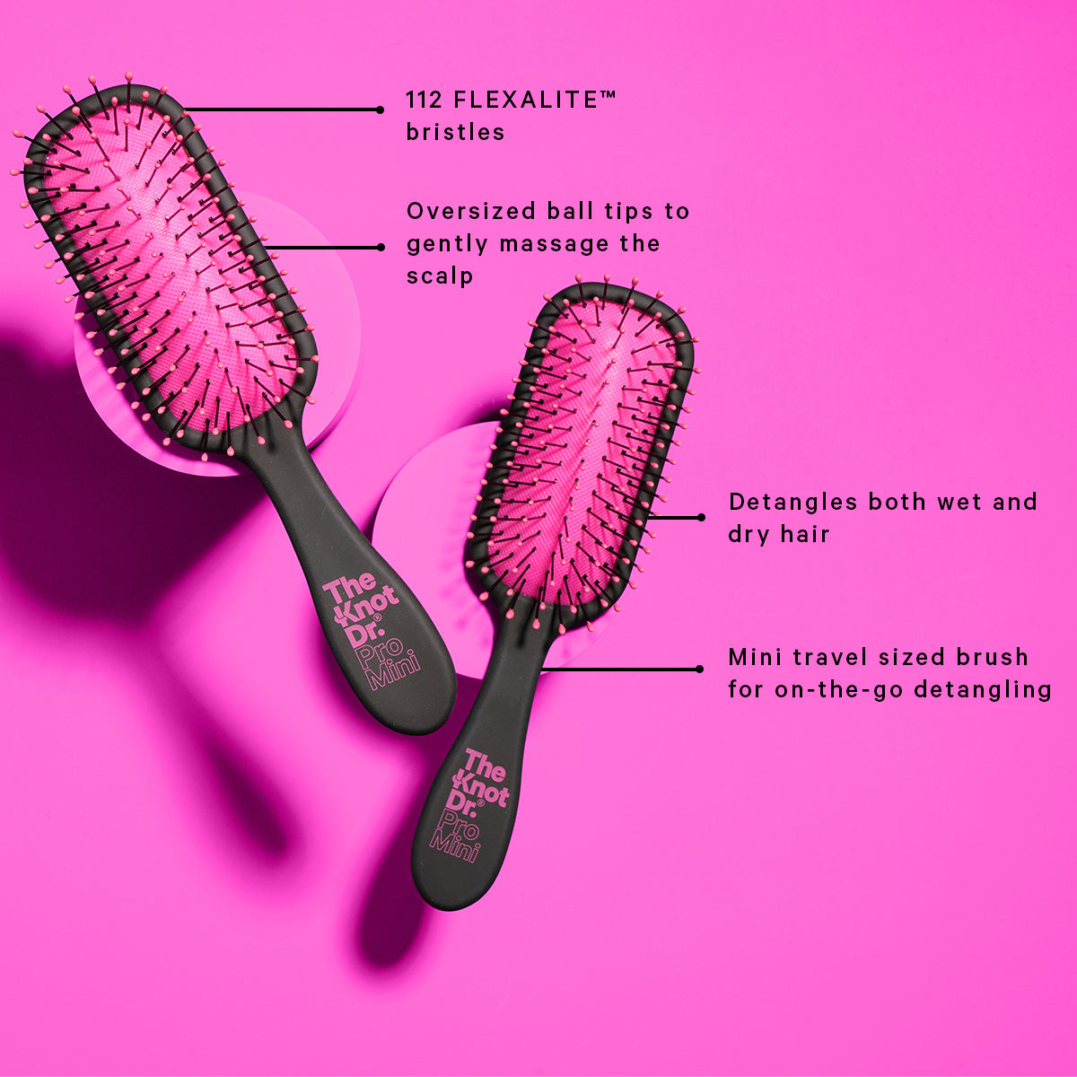 Pink Pro Mini Hairbrush