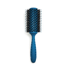Load image into Gallery viewer, Blue detangling barrel blow drying brush with black bristles