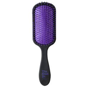 Pro detangling hairbrush in black with purple pad