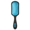 Black detangling hairbrush for swim use with blue pad