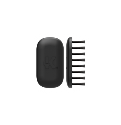 Hairbrush cleaning tool with Knot Dr logo side on and front on view